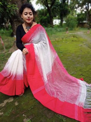 Multi Colour Pure Handloom Cotton Saree From Bengal