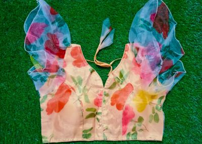 Cream Orgenga Silk Pad Readymade Blouse
