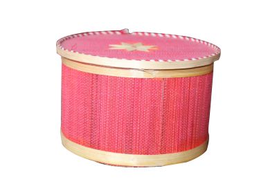Jewellery Box Bamboo Cotton Round Tripuri