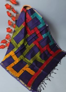 Bagru Hand Block Printed Chanderi Silk Dupatta