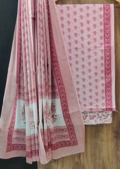 Pink Swan Printed Suit With Flower Design Dupatta