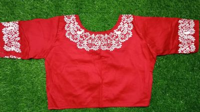 Red Botnik Cotton Non Pad Readymade Blouse