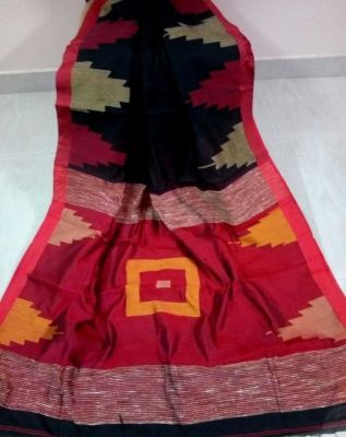 Multi Colour Pure Handloom Silk Cotton Saree From Bengal