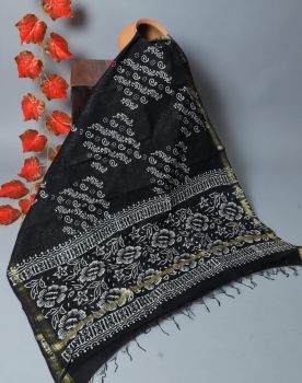 Bagru Hand Block Printed Chanderi Silk Dupatta