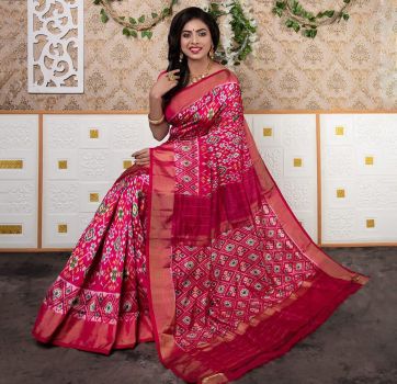 Rani Flower Design Digital Print Cotton Saree