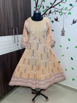 Cotton Kurti Flex With Mirrors Embrodery Work