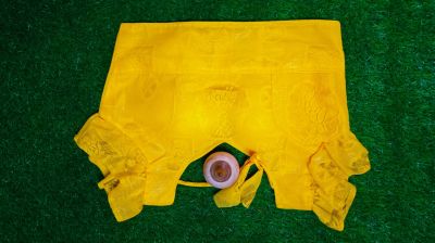 Yellow Net Hakuba Silk Cotton Pad Readymade Blouse