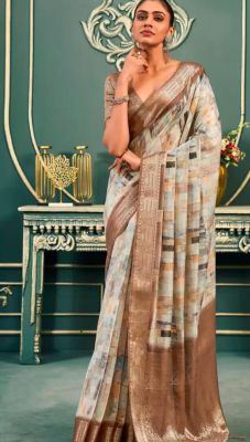 Multi Colour Pure Handloom Banarasi Silk Saree From Banaras