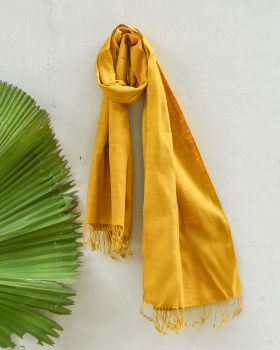 Yellow Eri Silk Stole Natural Dyed From Assam