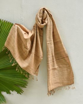 Cream Eri Silk Natural Dyed Stole From Assam
