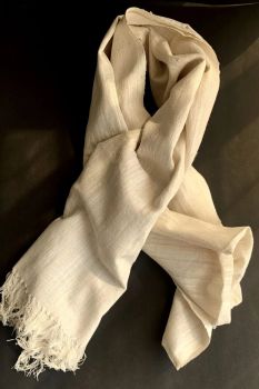 Off White Natural Dyed Eri Stole From Assam