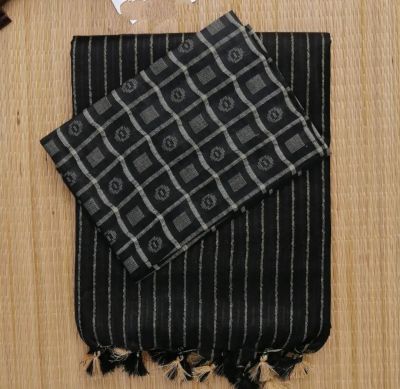 Black Pure Handloom jacquard Silk Saree From Banaras