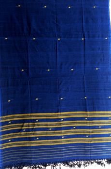 Blue flower motifs cotton dupatta
