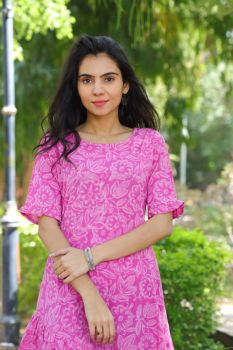 Pink Pure Cotton Hand Block Printed One Piece
