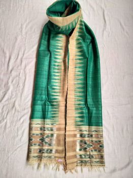 Dark Green  Tussar  Ghicha Silk Dupatta