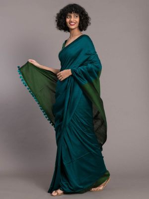 Multi Colour Pure Handloom Cotton Saree From Bengal