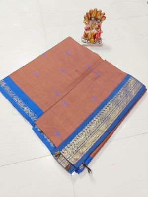 Tan Pure Handloom Gadwal Saree From Bengal