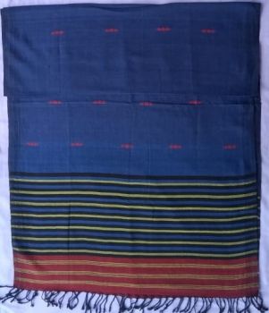 Blue yellow black red cotton from stole