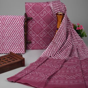 Velvet Maroon Pure Handloom Suit With Cotton Dupatta