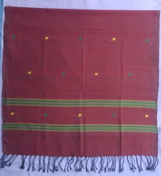 Maroon yellow green cotton from stole