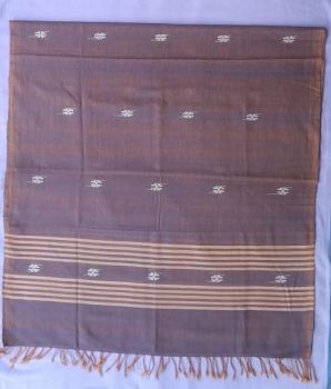 White Yellow Brown cotton stole