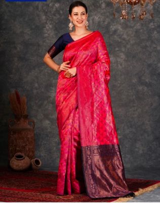 Persian pink Pure Handloom Banarasi Silk Saree From Banaras