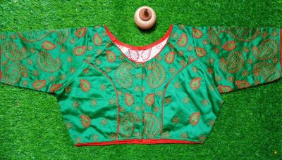 Green Mango Botnik Cotton Non Pad Ready Made Blause
