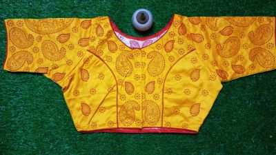 Yellow Mango Botnik Cotton Non Pad Ready Made Blause 