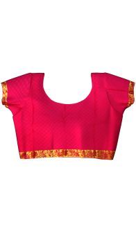 A Self-embossed Butta Border Kanchipuram Saree