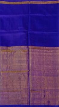 Dark Violet Uppada Tissue Silk Saree With Brownish Golden Border