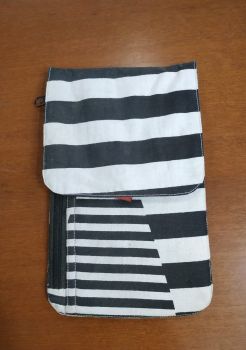 White and black striped wallet- KB023