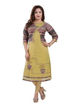 Yellow party wear kurti