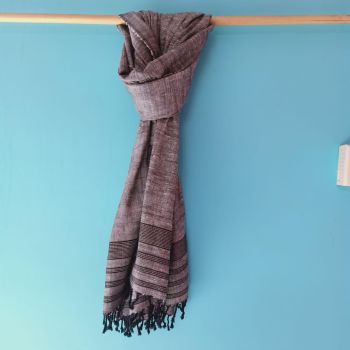 Gray black Eri cotton dupatta