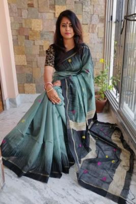 Multi Colour Pure Handloom Ikkat Saree From Bengal