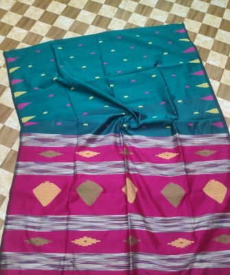 Multi Colour Pure Handloom Silk Cotton Saree From Bengal