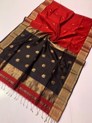 Multi Colour Pure Handloom Meheshwari Silk Cotton Saree From Bengal