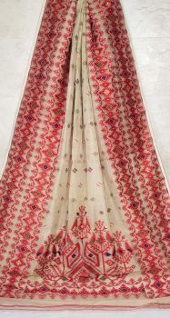 Off White Butta Design Pure Handloom Soft Dhakai Jamdani Saree