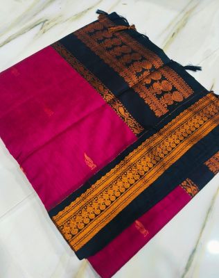 Wine Berry Pure Handloom Gadwal Saree From Bengal