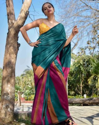 Multi Colour Pure Handloom Cotton Saree From Bengal