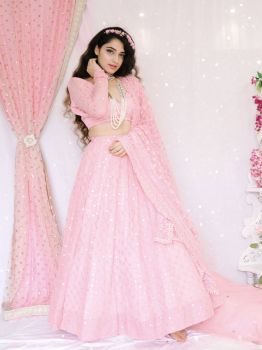 Baby pink monotone Lehnga