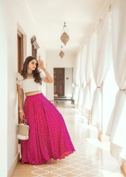 White Organza Ruffle Top and Skirt