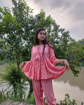 Zigzag Bandhani Flare Set