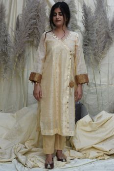 Chanderi Angrakha Kurta Set