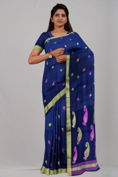 Blue Mango Silk & Cotton Handloom Saree