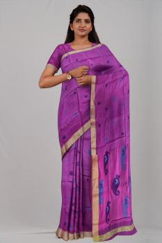 Purple Mango Silk & Cotton Handloom Saree