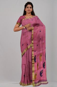 Pink Mango Silk & Cotton Handloom Saree
