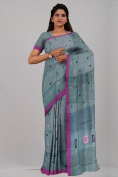 Grey Box Silk & Cotton Handloom Saree