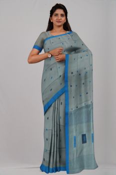 Grey Box Silk & Cotton Handloom Saree