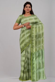 Cream Flower Pure Taat Silk Handloom Saree