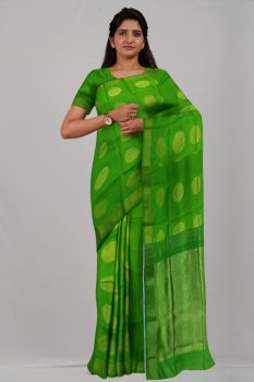 Green Chakra Pure Silk Handloom Saree